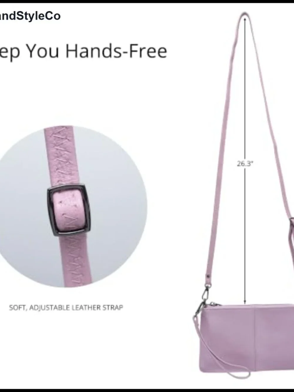 Genuine Leather Wristlet Purse, Envelope Clutch, Crossbody Bag with Card Slots